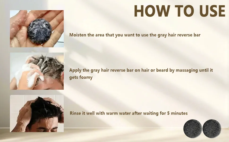 Gray Hair Reverse Bar Soap for Men (2 pieces) - for Gray Hair Rosemary - product information 4