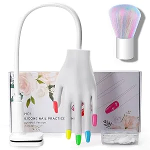 Practice Hand for Acrylic Nails Nails Won't Fall Off Silicone Nail Practice Hand Flexible Nail Technician Acrylic Nail Practice Hand Nail Tech Silicone Hand White - hand nail practice