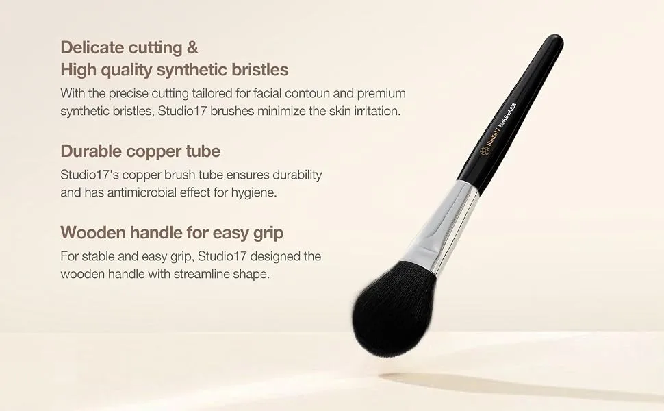 Big Fan Brush for Makeup - studio17 face makeup brush blush foundation fan powder brushes