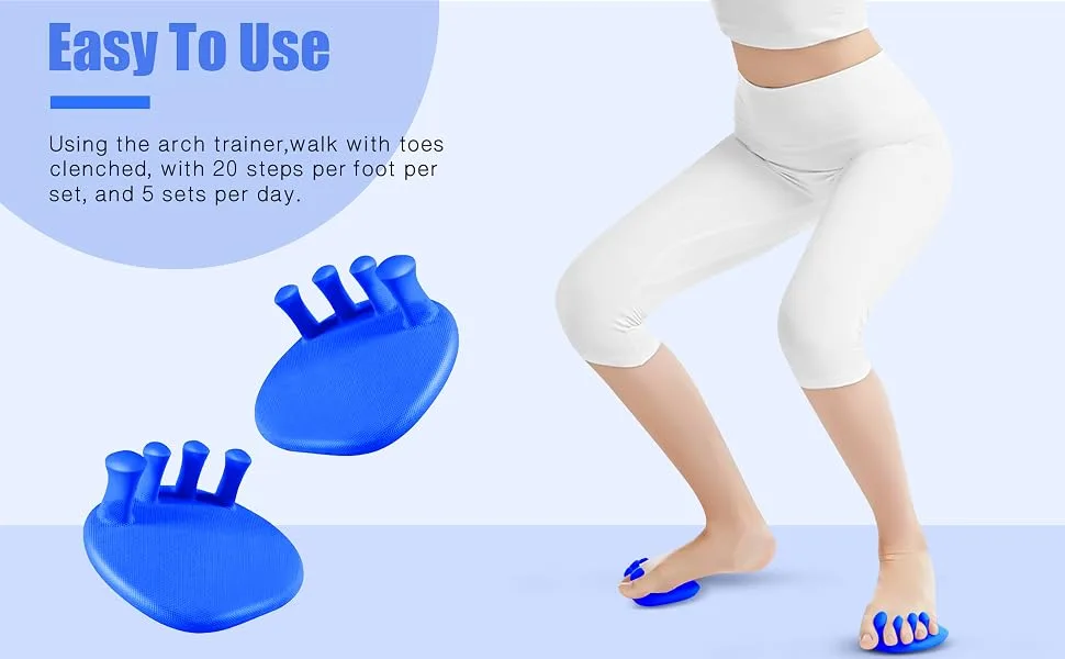 Bunion Corrector - Toe Separation Arch Trainer | Crescent-Shaped Sole for Enhanced Leg Tightening Hip Lifting & Abdominal Toning | Blue - Foot Exerciser - Bunion Corrector