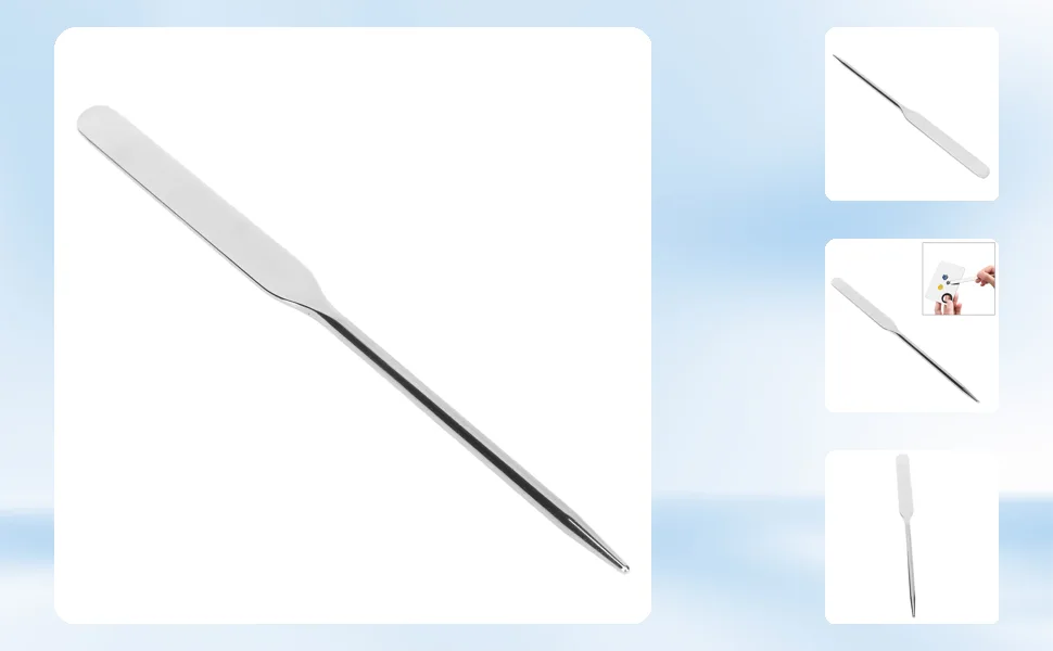Makeup Spatula Stainless Steel Slanted Head Mixing Stirring for Makeup Nail Art Manicure - 1410230007411-1
