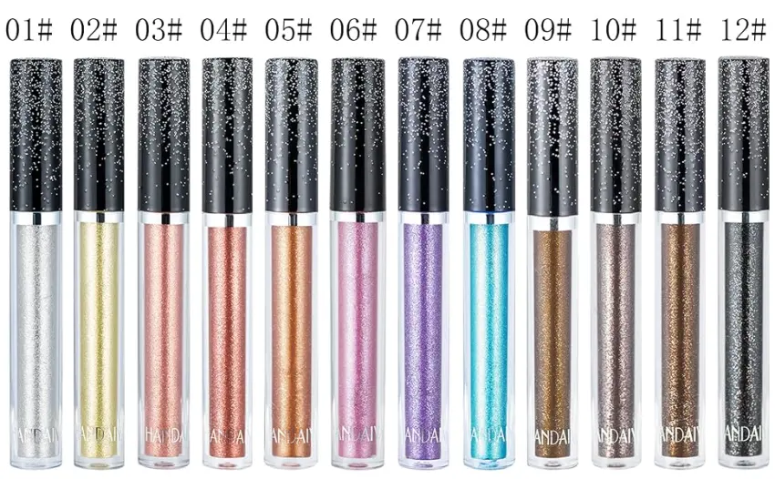 Glitter Eyeshadows Liquid Eyeshadows Long-lasting Liquid Glitter Eyeshadows Shimmer-Eyeshadows Metals-Gloss-Sparkling Silver Gold High-pigmented Colorful Glitter Eye Shadows(08#Light-Blue) - product information 2
