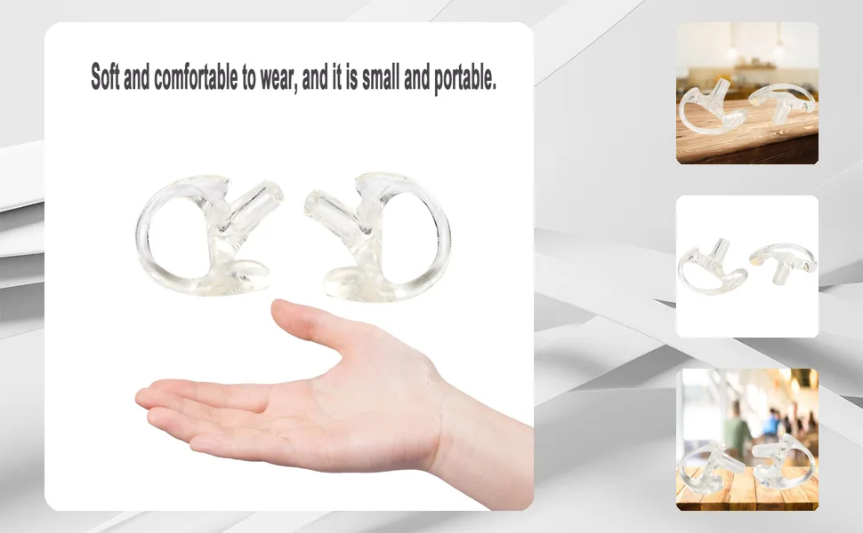 Soft and Comfortable Transparent Gel Ear Replacement for Most Coil Tube Audio Kits (Medium Size) - XD12803-02-1