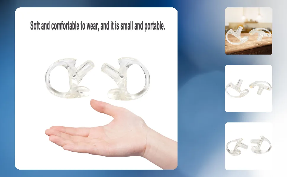 Soft and Comfortable Transparent Gel Ear Replacement for Most Coil Tube Audio Kits (Small Size) - XD12803-03-1