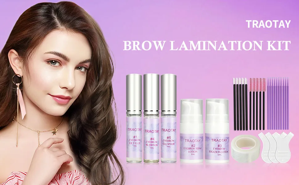 Brow Lamination Kit Eyebrow Lamination Kit Professional Eyebrow Perm Kit Instant Brow Lift Kit Suitable for Salon and Home Use Fuller Thicker Brows Lasts For 4-6 Weeks  - brow lamination kit