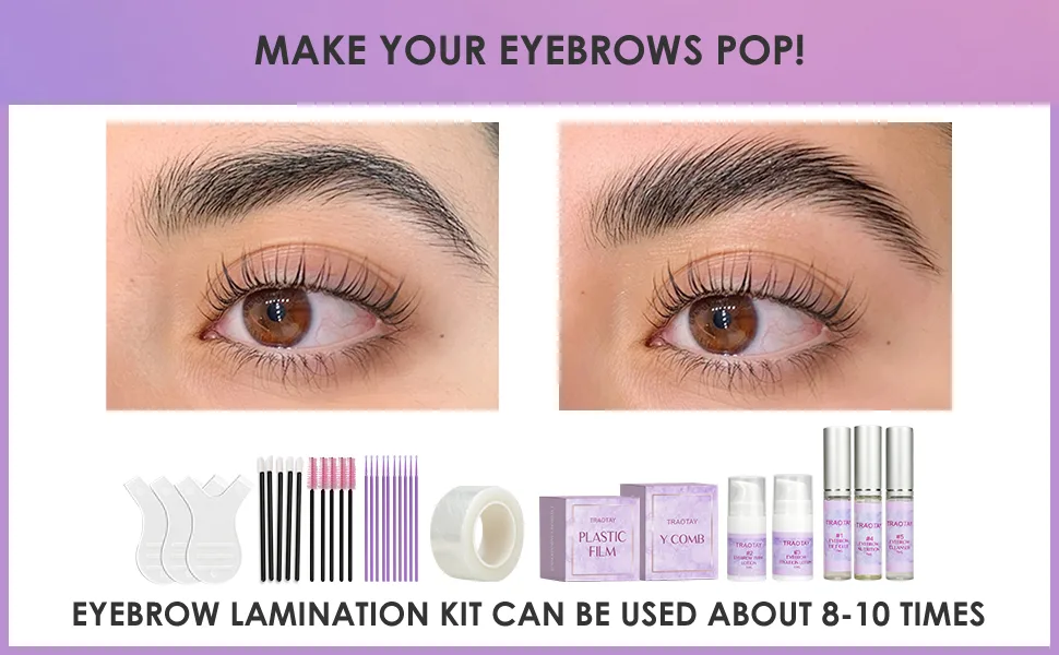 Brow Lamination Kit Eyebrow Lamination Kit Professional Eyebrow Perm Kit Instant Brow Lift Kit Suitable for Salon and Home Use Fuller Thicker Brows Lasts For 4-6 Weeks  - eyebrow lamination kit