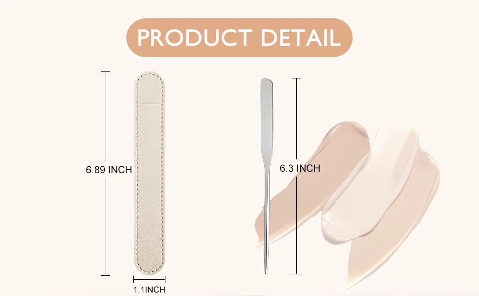 Makeup Mixing Palette Spatula Stainless Steel Makeup Tiny Spatula Professional Art Foundation Cream Blender For Nail-Art Eye Shadow Eyelash Face Makeup Tools - Foundation Makeup Spatula