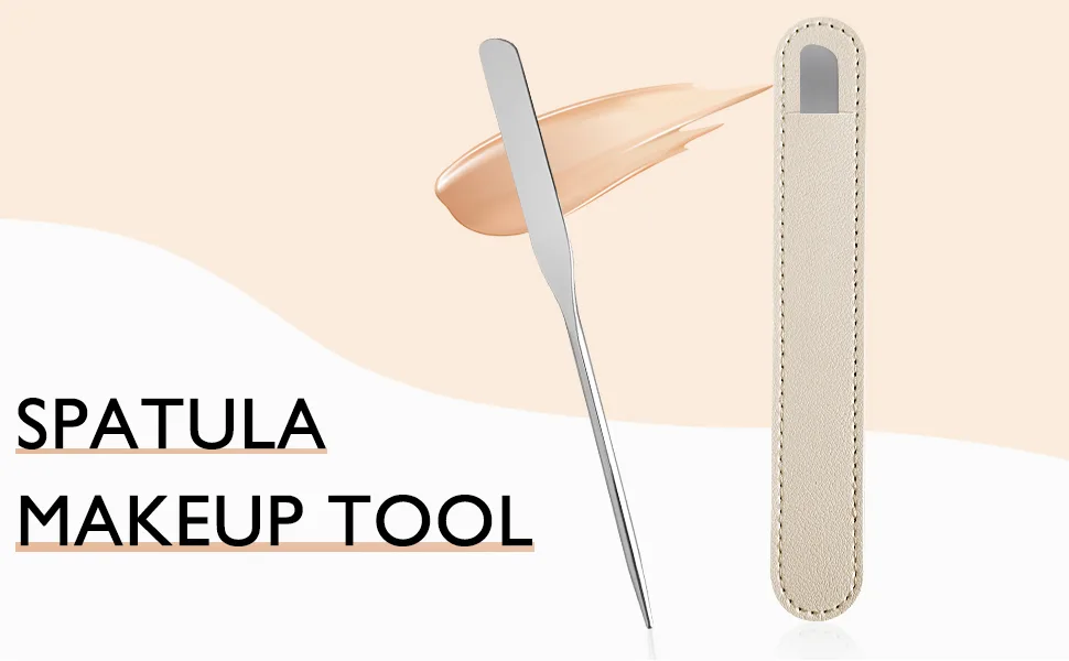 Makeup Mixing Palette Spatula Stainless Steel Makeup Tiny Spatula Professional Art Foundation Cream Blender For Nail-Art Eye Shadow Eyelash Face Makeup Tools - Foundation Makeup Spatula