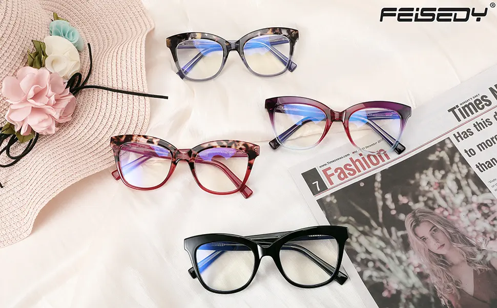 FEISEDY Retro Square Reading Glasses Anti Glare Digital Blue Light Blocking Eyestrain for Women Reader B0058 Red Leopard 3.0 x - FEISEDY reading glasses B0058