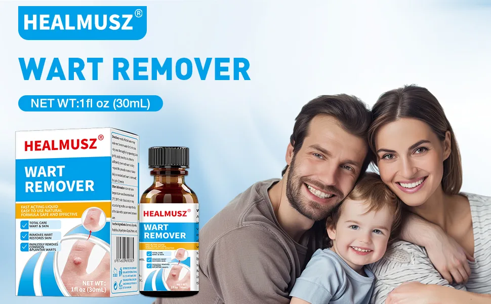 Fast Action Liquid Wart Remover Natural Formula Wart Liquid Designed for Warts Plantar Wart Common Wart Flat Wart Corn(NDC Code:84010-004-01) - healmusz