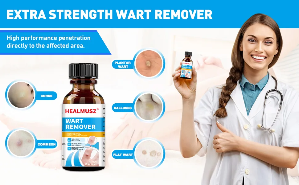 Fast Action Liquid Wart Remover Natural Formula Wart Liquid Designed for Warts Plantar Wart Common Wart Flat Wart Corn(NDC Code:84010-004-01) - wart remover