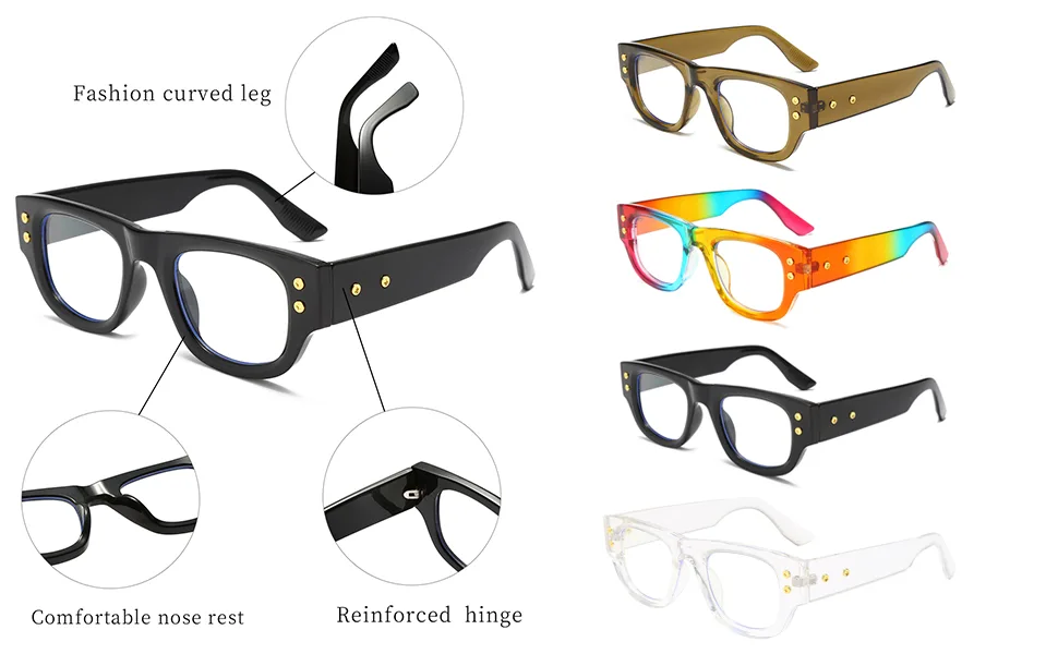 LJCZKA Retro Thick Square Glasses Blue Light Blocking Eyewear for Women Men Fashion Anti Computer Glare Eyeglasses Green - blue light blocking glasses