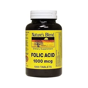 Nature's Blend Folic Acid 1000 mcg 100 Tablets - product information 1