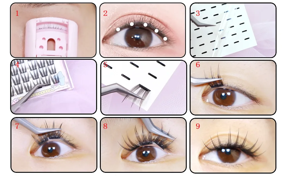 ATTENDRE Self Adhesive Eyelashes Strips for lash clusters Press on Lash Clusters Replace of Glue lash clusters glueless DIY adhesive cluster lashes - eyelash clusters glueless