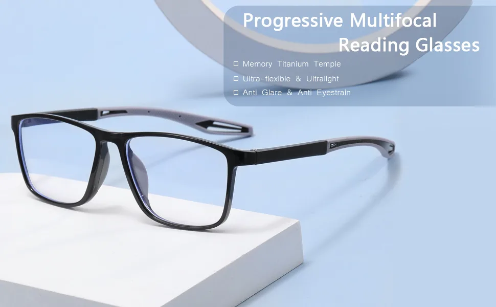YIMI Progressive Photochromic Multifocus Reading Glasses for Men Women Spring Hinge Computer Anti Blue Light UV Sun Readers Black 1.5 x - product information 1