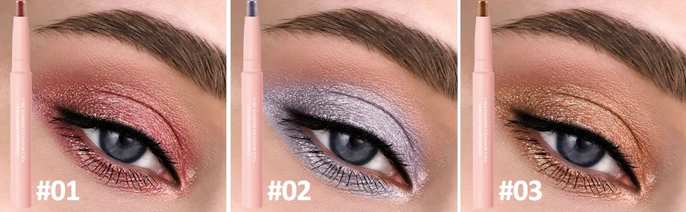 Boobeen Glitter Eye Shadow Stick Waterproof Eyeshadow Crayon Pencil Eye Brightener Long Lasting Cream Eye Highlighter Makeup 03# - eyeshadow palette eyeshadow stick glitter eyeshadow cream eyeshadow shimmer eyeshadow eyeshadow pen