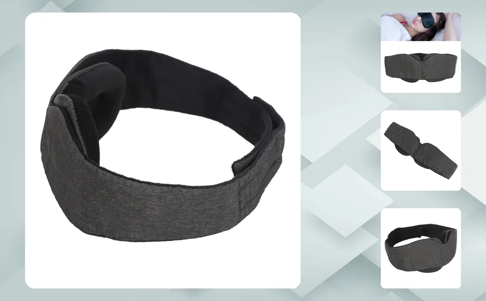 Pongnas Memory Cotton 3D Contoured Cup Eye Patch Zero Pressure Adjustable Cup Block Out Distractions for Deeper Relaxation - 1411240050911-1
