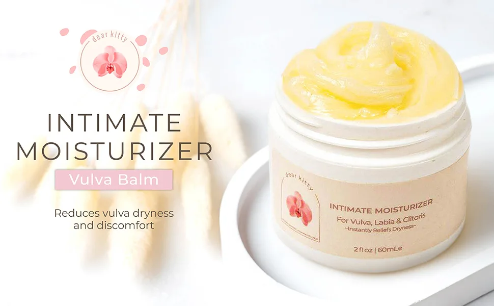 Vaginal Moisturizer for Dryness Relief - Immediate Comfort Vulva Balm - pH Balanced - Hormone-Free Menopause Support - Suitable for All Ages and Skin Types - 2oz - Dear Kitty