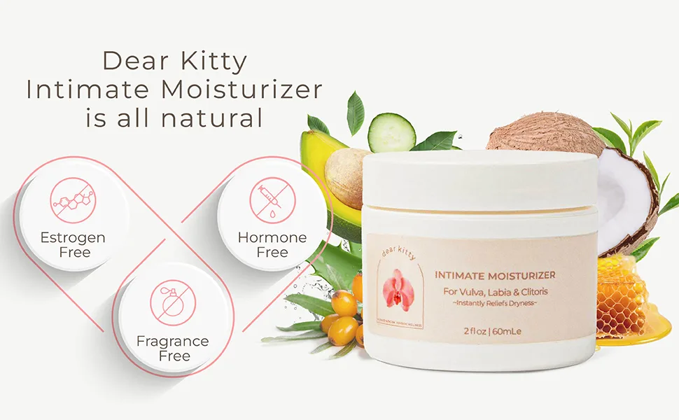 Vaginal Moisturizer for Dryness Relief - Immediate Comfort Vulva Balm - pH Balanced - Hormone-Free Menopause Support - Suitable for All Ages and Skin Types - 2oz - Dear Kitty