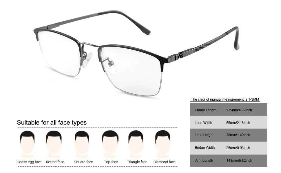 YIMI Photochromic Progressive Multifocus Reading Glasses Spring Hinges UV Sun Readers Computer Anti Blue Light Glare Glasses Black 1.5 x - product information 7