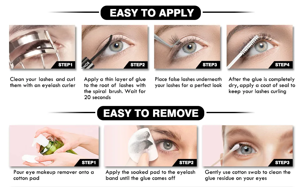 Lash Bond and Seal DIY Eyelash Extension Glue Super Strong Hold Eyelash Adhesive Sensitive Waterproof Gentle Formula Latex-Free Eyelash Glue - lashes
