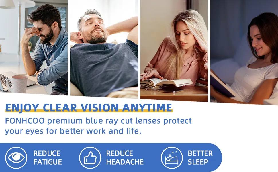 FONHCOO Reading Glasses for Women Men Blue Light Blocking Reading Glasses Metal Half Frame Computer Readers Anti UV/Glare/Eyestrain Blue 2.25 x - reading glasses