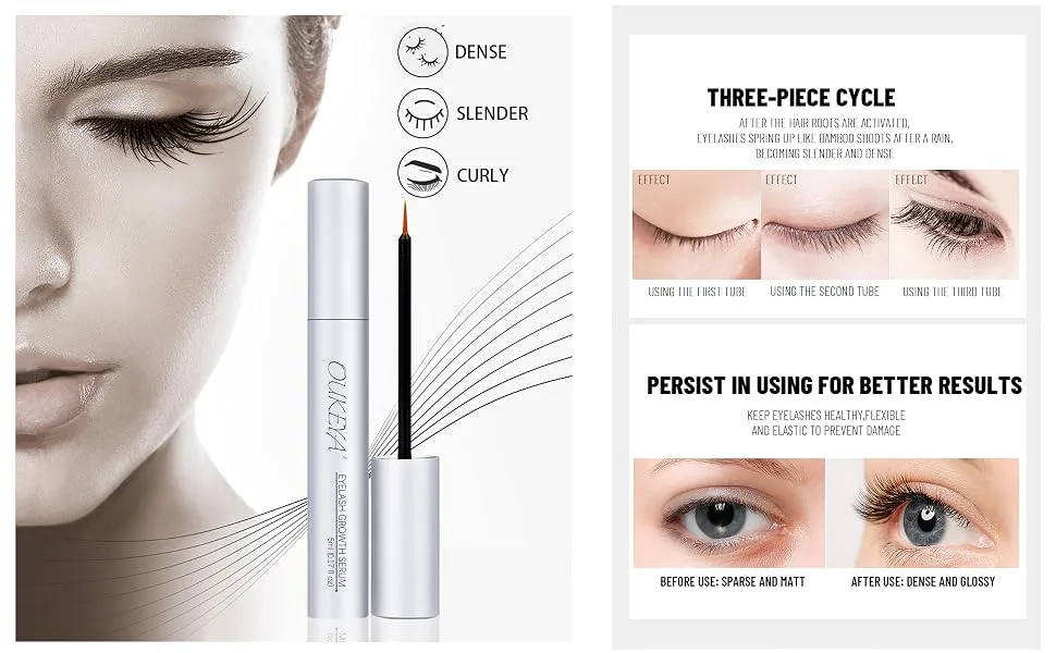 Eyelash Growth Serum - Brow Serum with Natural Growth Peptides for Longer Thicker Eyelashes and Brows Powerful Hypoallergenic Formula Safe and Non-irritating Dermatologist Certified - product information 1