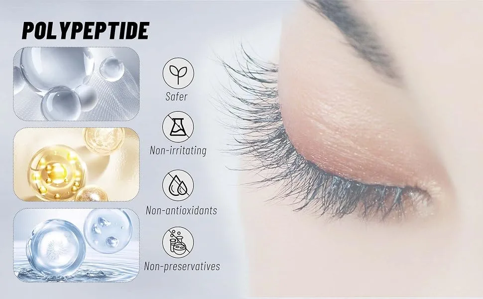 Eyelash Growth Serum - Brow Serum with Natural Growth Peptides for Longer Thicker Eyelashes and Brows Powerful Hypoallergenic Formula Safe and Non-irritating Dermatologist Certified - product information 3