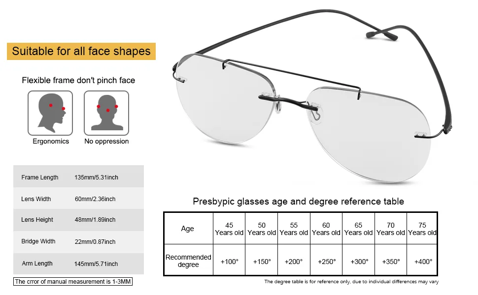 YIMI Photochromic Progressive Multifocal Reading Glasses for Men Women UV400 Computer Anti Blue Light Lightweight Eyeglasses Black 1.5 x - product information 4