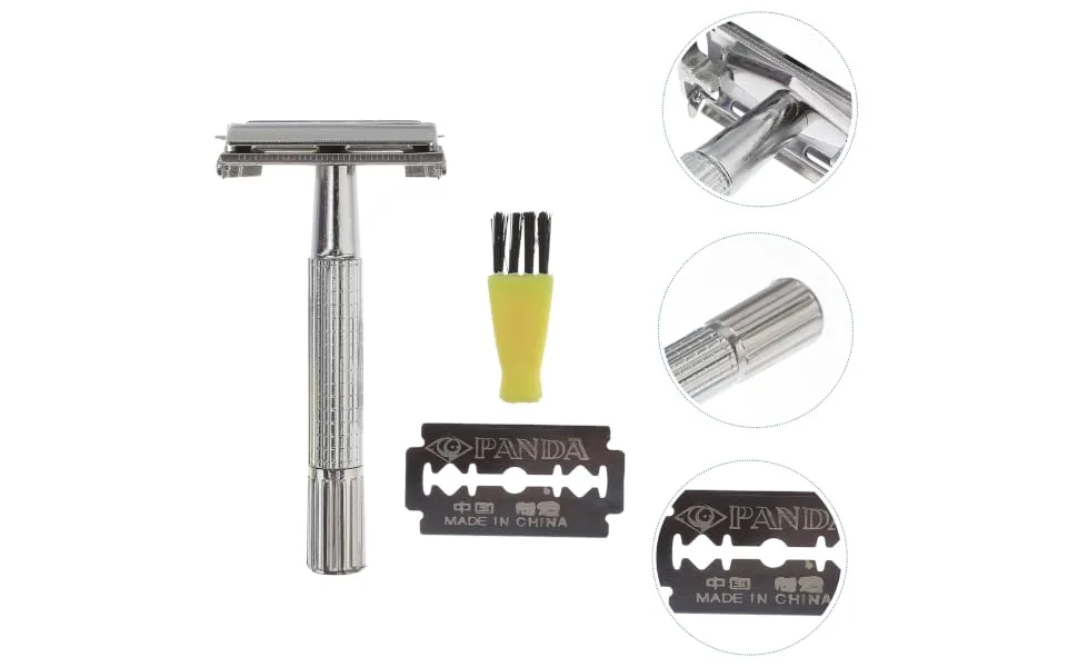 1 Set Safe Razor Men Razor Metal Razor Manual Shaver Razor Shaver - product information 2
