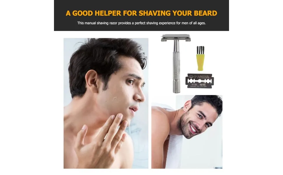 1 Set Safe Razor Men Razor Metal Razor Manual Shaver Razor Shaver - product information 6