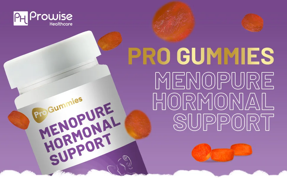 Menopure Hormonal Support 60 Vegan Pro Gummies | Menopause Support Gummies | Natural Support for Menopause & Perimenopause | Yummy Tutti Frutti Flavour by Prowise - Menopure-1