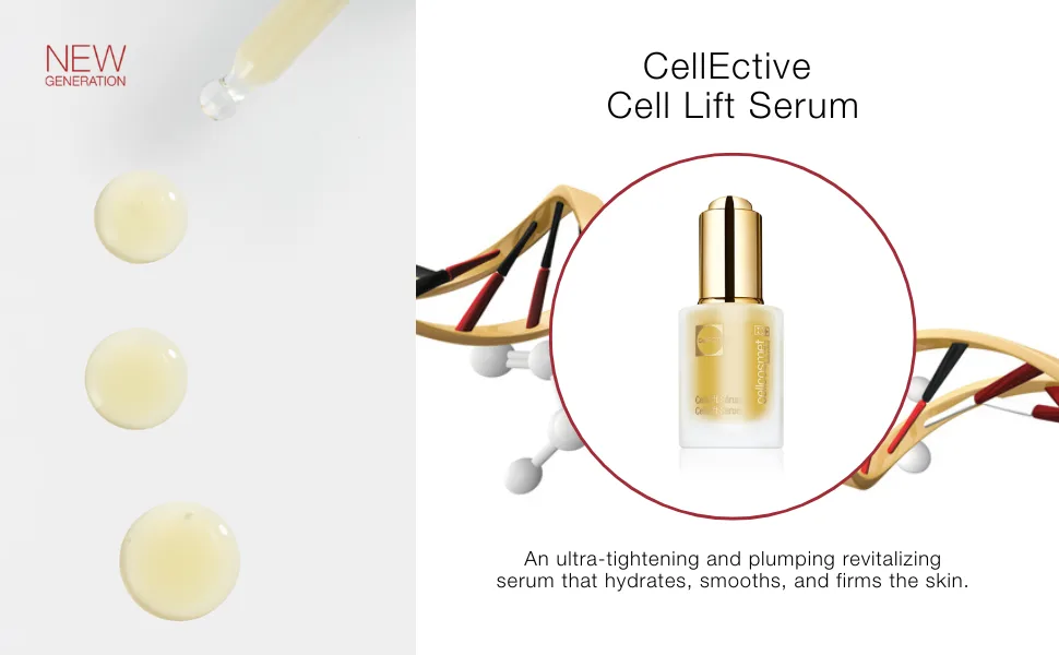 Cellcosmet CellEctive Cell Lift Face Serum - Cellular Ultra-Smoothing Plumping Serum and Anti-Aging Treatment (1 oz) - CellEctive Cell Lift Serum