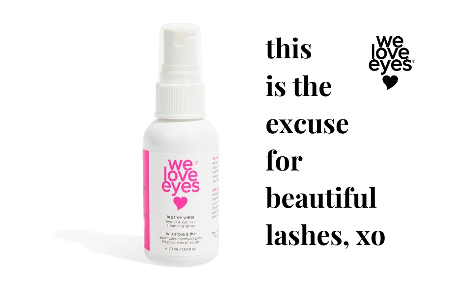 We Love Eyes - Tea Tree Water Eyelid & Eyelash Cleansing Spray - 100% Oil Free perfect for lash extensions remove debris no rinse formula - TEA TREE WATER CLEANSING SPRAY WE LOVE EYES
