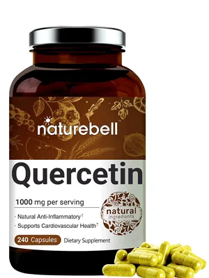 Naturebell Quercetin 1000mg Per Serving | 240 Capsules, Ultra Strength Quercetin Supplement | Bioflavonoids for Healthy Immune Response, Anti-Inflammatory & Internal Circulation - Quercetin
