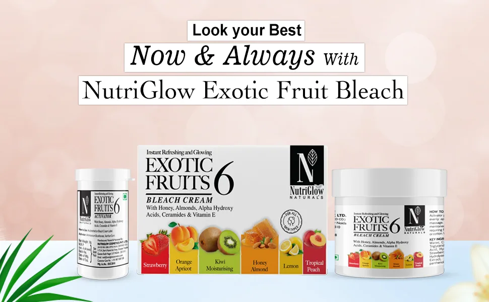 NutriGlow Natural s Exotic Fruit Bleach Cream with Honey Almond for Men & Women 43g - NutriGlow