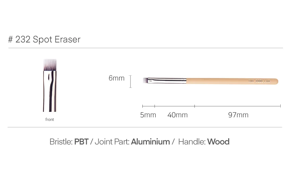 THE TOOL LAB 232 Spot Eraser - Flat Top Face Blending Liquid Cream or Flawless Cosmetics Buffing Stippling- Premium Quality Synthetic Dense Bristles Cosmetic - product information 7
