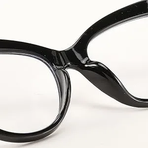FEISEDY Women Oversized Cat Eye Reading Glasses Vintage Blue Light Blocking Reader Anti Eyestrain B2991 Black & White Frame 2.5 x - nose pades