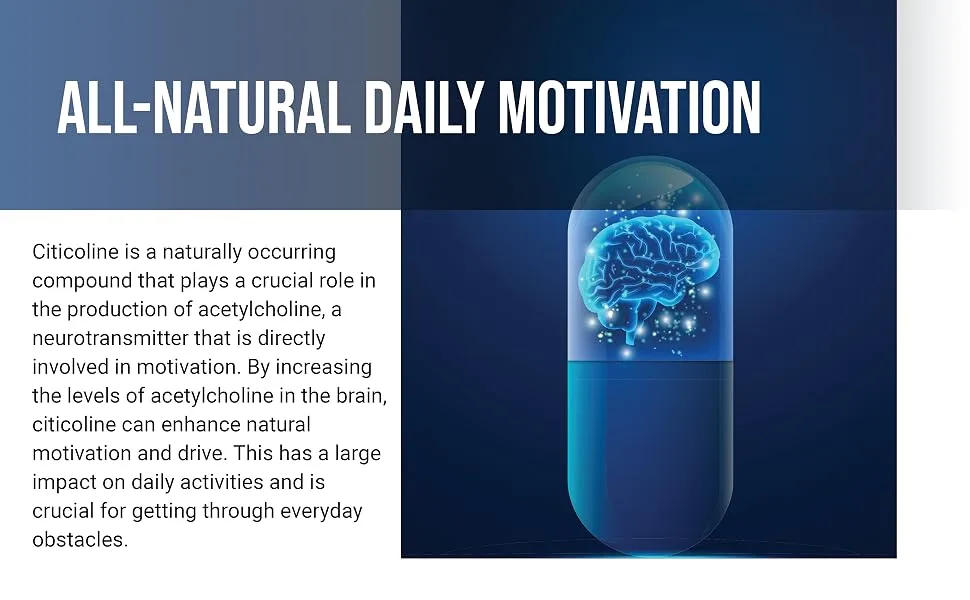 NatureBell Citicoline Supplements, CDP Choline, Citicoline 500mg Plus Tyrosine 50mg Per Serving, Optimized Dosage, 120 Capsules, 2 in 1 Formula, Dual Action Brain Supplement, Non-GMO - Citicoline