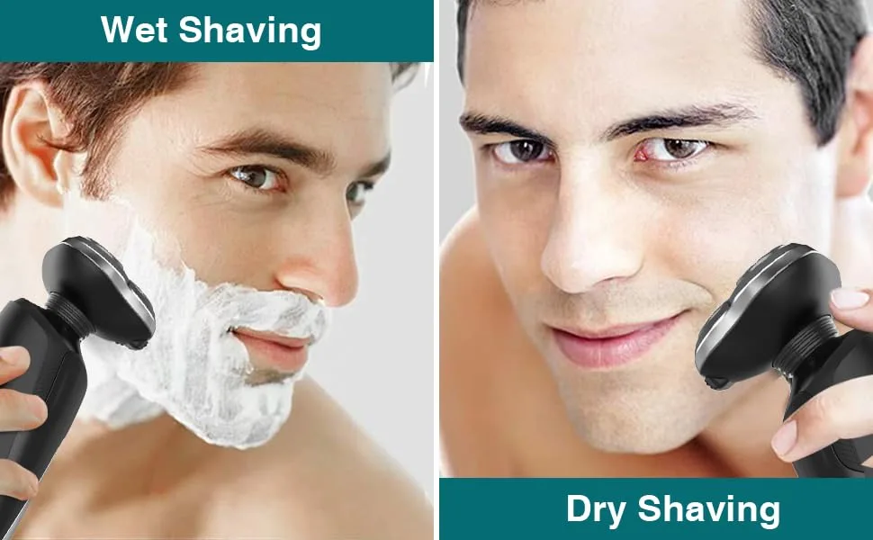 PRITECH Head Part for Electric Razor for Men Electric Face Shavers Rechargeable Shaving Men's Cordless Razors IPX7 Waterproof Wet Dry Rotary Shavers - product information 3