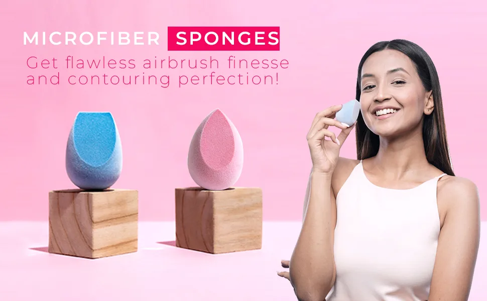 PRAUSH 1 Microfiber Sponge (Contour & Baking) + 1 Celestial Super Soft Makeup Sponge - product information 1