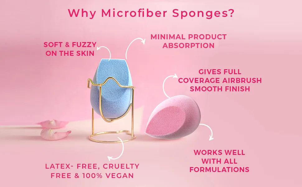 PRAUSH 1 Microfiber Sponge (Contour & Baking) + 1 Celestial Super Soft Makeup Sponge - product information 3