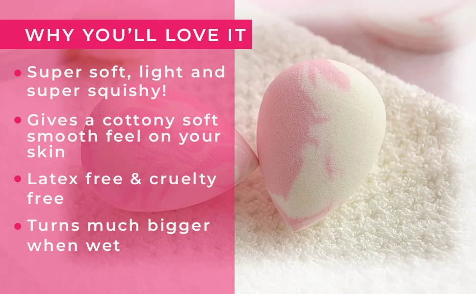PRAUSH 1 Microfiber Sponge (Contour & Baking) + 1 Celestial Super Soft Makeup Sponge - Premium Makeup Sponge for te natural filter effect look