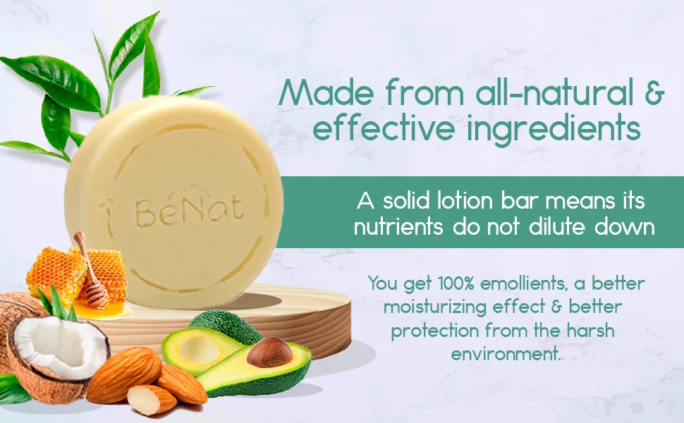 BeNat. Lotion Bar. Artisanal. All-Purpose Moisturizing Lotion Bar. 1.4 oz. Handcrafted with Fewer All-Natural Ingredients. - Lotion bar 2