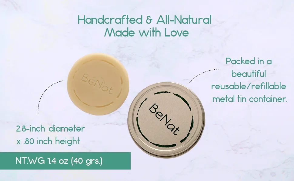 BeNat. Lotion Bar. Artisanal. All-Purpose Moisturizing Lotion Bar. 1.4 oz. Handcrafted with Fewer All-Natural Ingredients. - Lotion bar 4