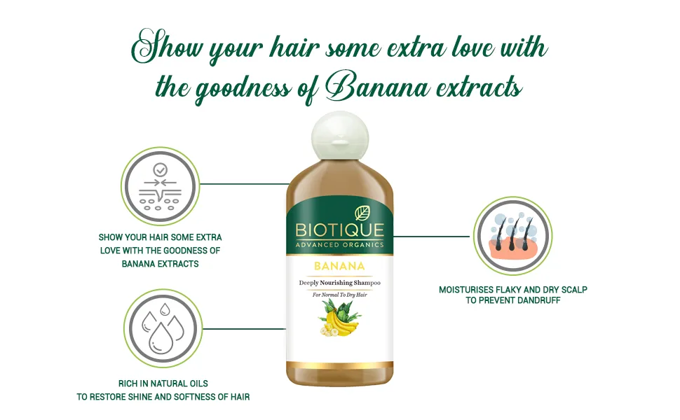 Biotique Banana Deeply Nourishing Hair Shampoo for Normal to Dry Hair 300ml - msdfdfwdf