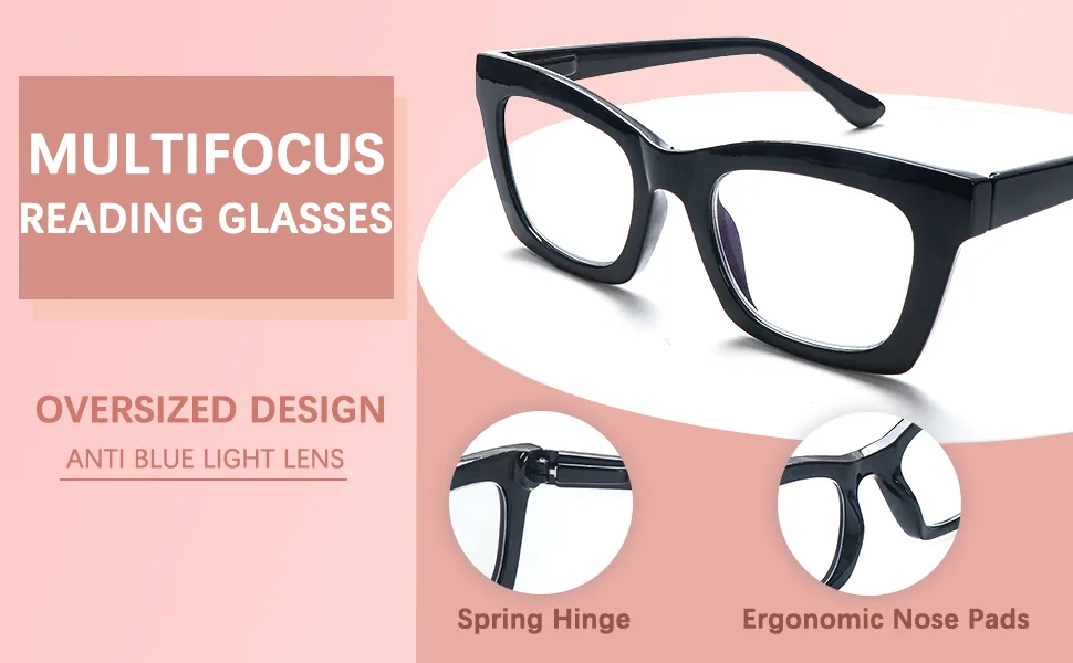 SIGVAN Progressive Multifocus Reading Glasses for Women Men Blue Light Blocking Spring Hinge Computer Multifocal Readers 4 Mix-1 1.5 x - 1.75 progressive multifocus reading glasses women
