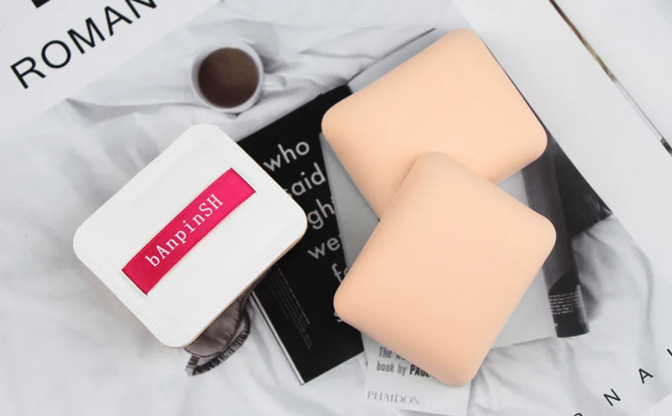 Powder Puff Wet Dry Makeup Tool Triangle Makeup Puff for Liquid Foundation Powder Cream Concealer Dry & Wet Use Air Cushion Puff (4 Pieces) (Rectangular) - puff-n-fluff