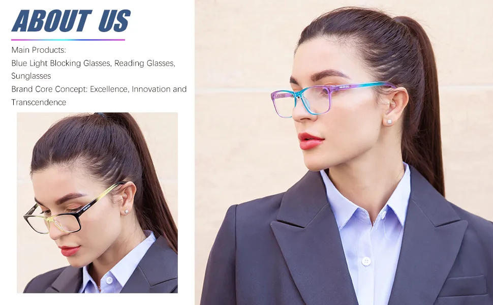 K KENZHOU Progressive Multifocus Wide Square Frame Reading Glasses Blue Light Blocking for Women Men No Line Multifocal Readers 200 C1c2 - product information 1