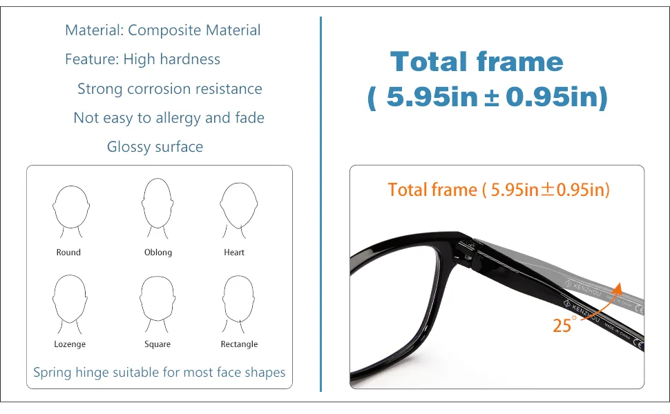 K KENZHOU Progressive Multifocus Wide Square Frame Reading Glasses Blue Light Blocking for Women Men No Line Multifocal Readers 200 C1c2 - product information 4
